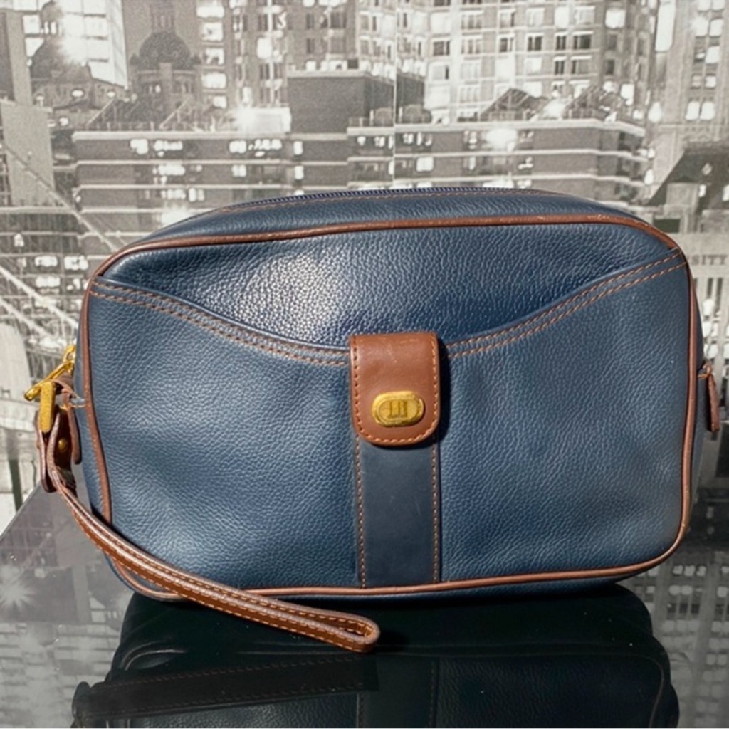Authentic Dunhill Leather Rare Clutch Bag